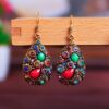 Wholesale Creative Water Drop Gem Set with Diamonds for Ancient Ethnic Style Earrings