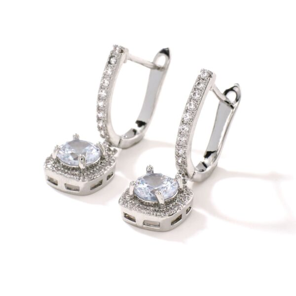 Wholesale Micropaved Zirconia Square Earrings
