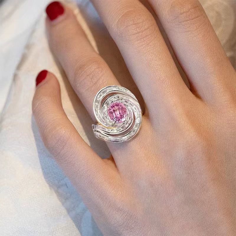 Wholesale Zirconia Rotation Rhodium Plated Copper Rings