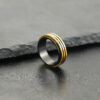 Wholesale Double Layer Gold Rotatable Men's Titanium Steel Ring