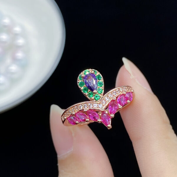 Wholesale Full Diamond 18K Rose Gold Plated Copper Rings