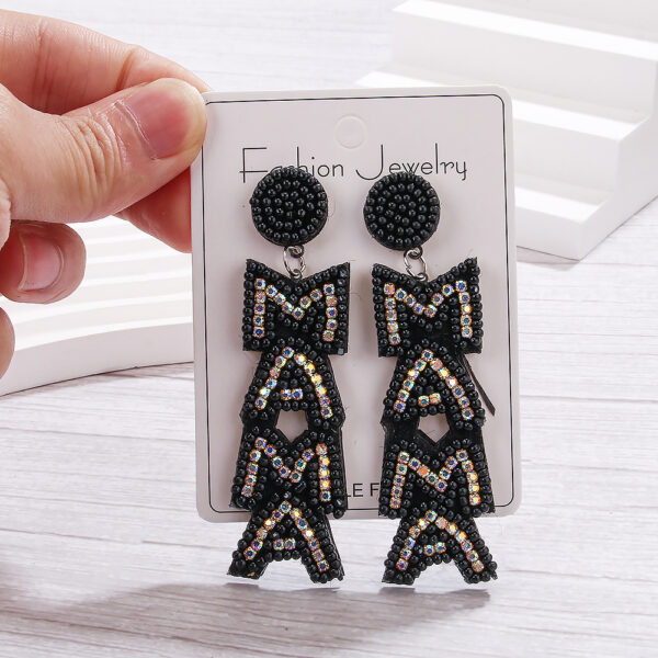 O1CN01N0Rejp1TQG0AxLzpv_2207499512376-0-cib Wholesale MAMA Letter Handmade Beaded Rice Bead Earrings