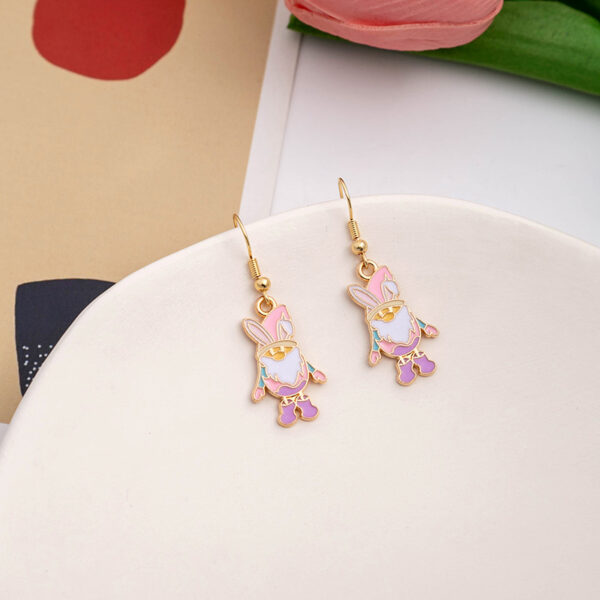 Wholesale Easter Egg Cartoon Titanium Steel Earrings