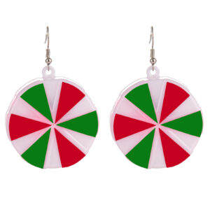 Red and green candy earrings