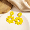 Wholesale Lacquer Flower Openwork Iron Earrings