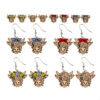 Wholesale Bow Yak Highland Wooden Earrings