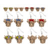 Wholesale Bow Yak Highland Wooden Earrings