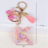 Wholesale Sequin Snowflake Letter Resin Keychains