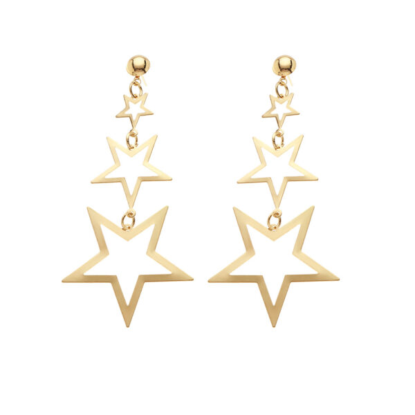 Wholesale of Multi-layer Pentagram Metal Earrings