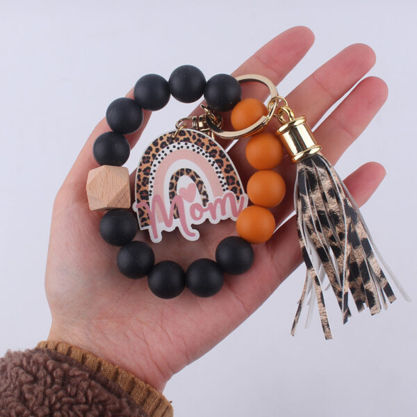 Wholesale Mother's Day Tassel Bracelets with Silicone Keychains