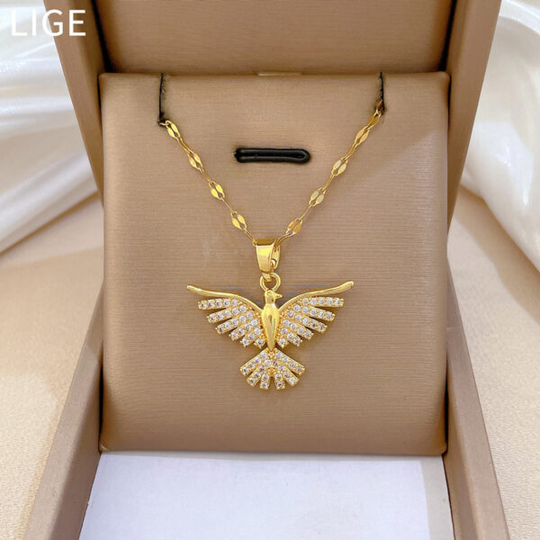 Wholesale Phoenix Wings Stainless Steel Necklaces