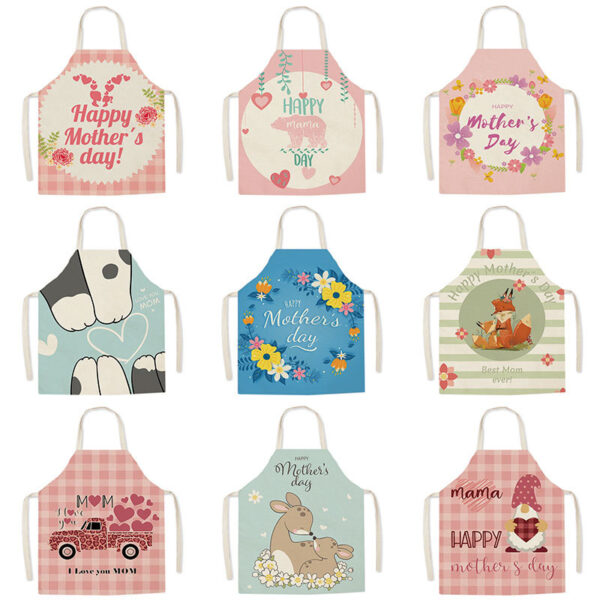 Wholesale Mother's Day Printed Apron Anti-Stain Linen Apron Home