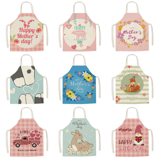 Wholesale Mother's Day Printed Apron Anti-Stain Linen Apron Home