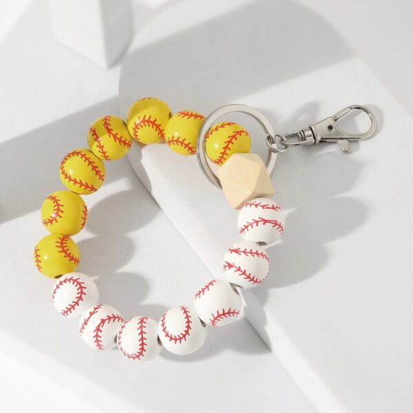 Wholesale Wooden Ball Game Wrist Keychain