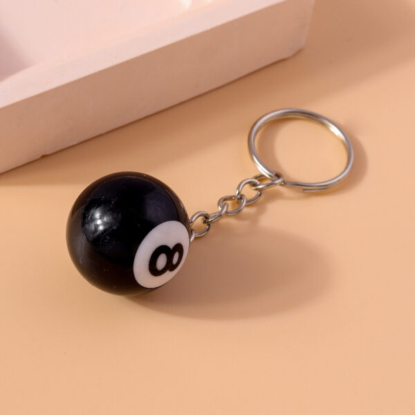 Wholesale creative simulation billiard eight pendant accessories Zinc alloy keychains