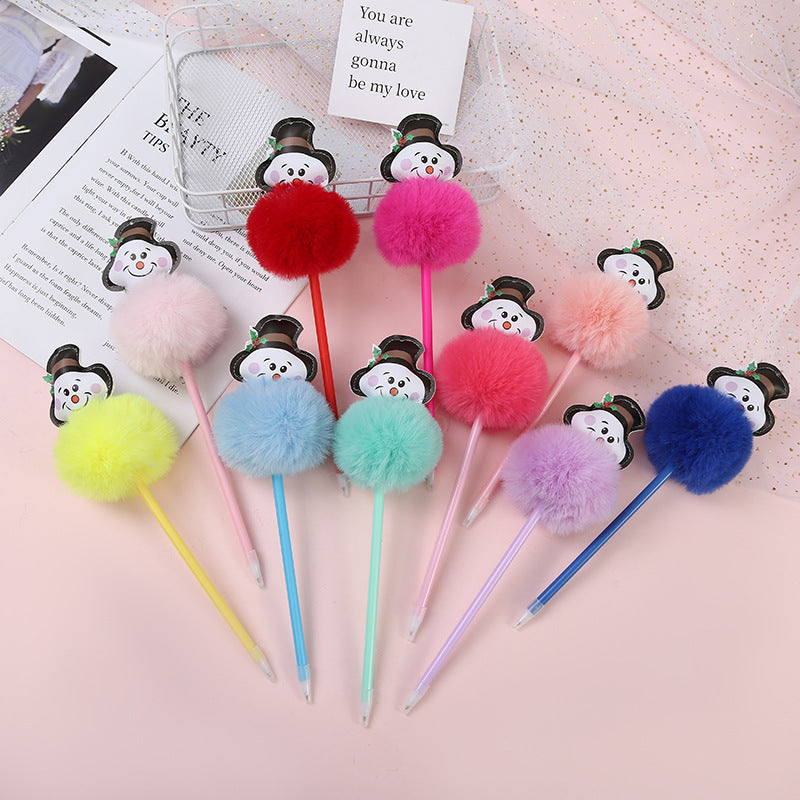 Wholesale Plastic Snowman Ball Ballint Pen