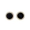 Wholesale S925 Silver Needle Black Triangular Stud Earrings
