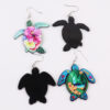 Wholesale Boho Turtle Turtle Acrylic Print Pattern Earrings