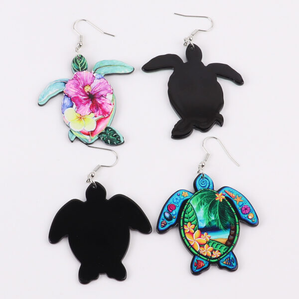 Wholesale Boho Turtle Turtle Acrylic Print Pattern Earrings