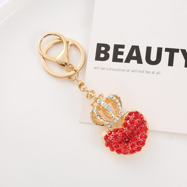 Wholesale Heart Diamond Crown Keychain