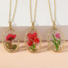 Wholesale Resin Dried Flower Handmade Epoxy Pendant Necklace