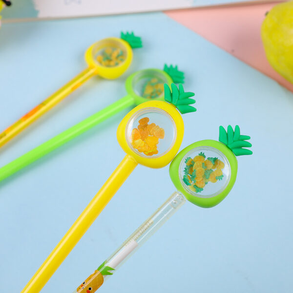 Wholesale Plastic Pineapple Sequins Rollerball Pen