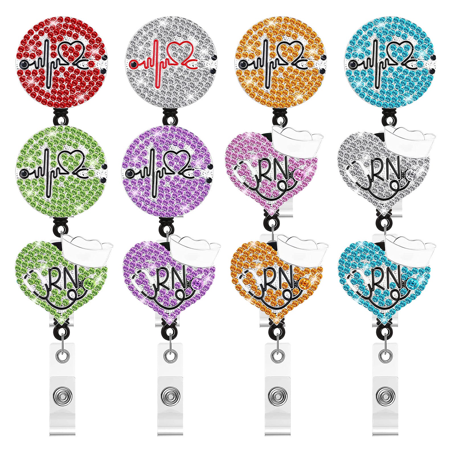 Wholesale Metal Rhinestone Stethoscopes, Electrocardiograms, Crocodile Clips, Badges, Scrolls, Retractable Plastic Keychains