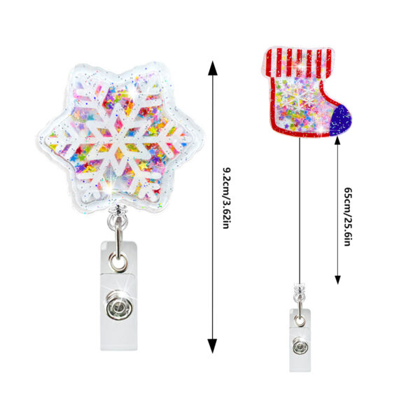 Wholesale Christmas acrylic quicksand telescopic clip rotating easy-to-pull documents