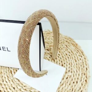 2.4cm diamond pearl rhinestone hairband [brown]]