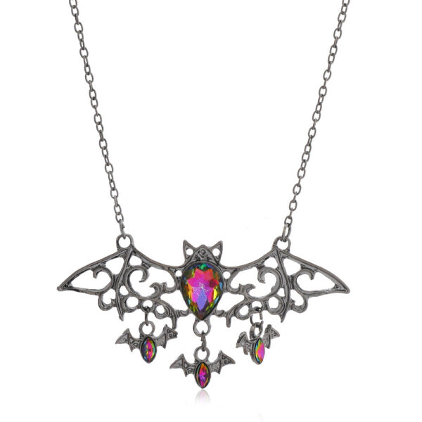 O1CN01NHwVKL24ALx5ncyHL__2684747350-0-cib Wholesale Halloween Gothic Colorful Crystal Demon Bat Alloy Pendant Necklace