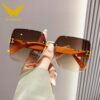 Wholesale Frameless Edge Gradient High-end Sunglasses