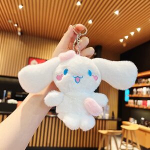 Plush shoulder bag love cinnamon dog-pink