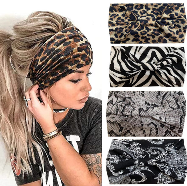 Wholesale Bohemian Print Solid Color Fabric Headband