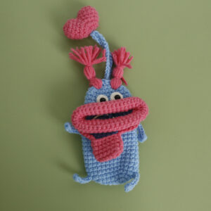 Blue pink sausage mouth