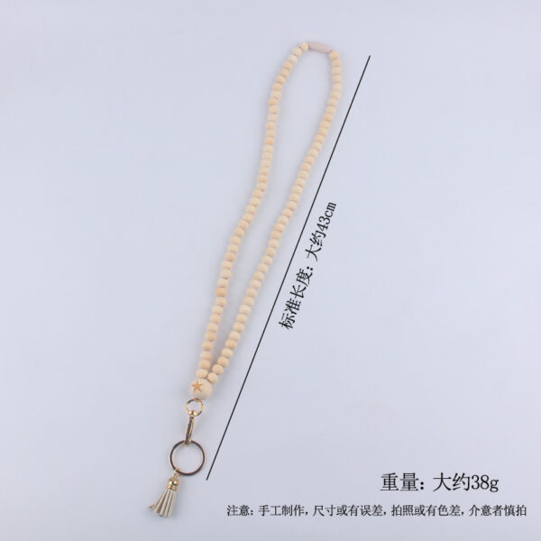 Wholesale Boho Teacher Nurse Badge Wooden Beads Beaded Keychain