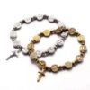 O1CN01NODTsx23OirZp65ax_3687567246-0-cib Wholesale Gold and Silver 2-color Saint Benedict Exorcism Cross Alloy Bracelet