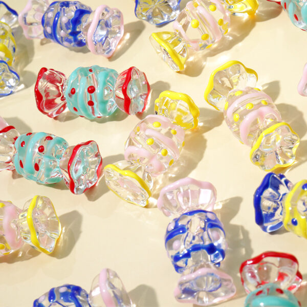 Wholesale Cute Candy Hand Painted Oil Drip Jewelry Accessories Acrylic Beads