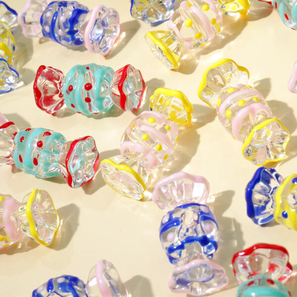 Wholesale Cute Candy Hand Painted Oil Drip Jewelry Accessories Acrylic Beads