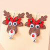 Wholesale Christmas Elk Earrings Sequin Bow Christmas Plastic Ear Hooks