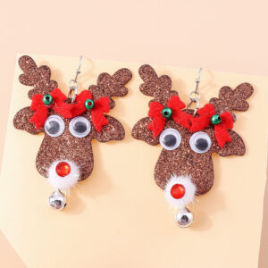 O1CN01NQrgTu1vac29HPajW__2866776189-0-cib Wholesale Christmas Elk Earrings Sequin Bow Christmas Plastic Ear Hooks