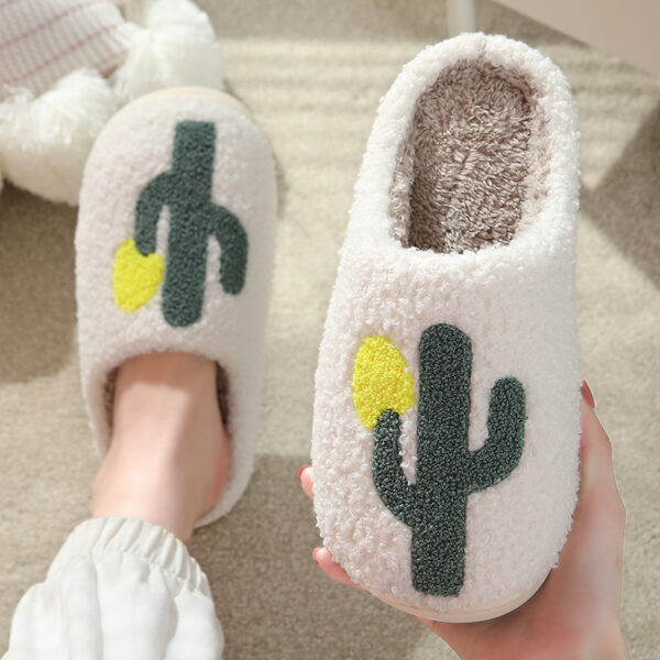 Wholesale New Cactus Thick Anti-slip Cute Winter Cotton Slippers