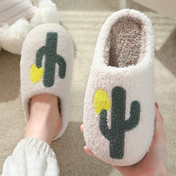 Wholesale New Cactus Thick Anti-slip Cute Winter Cotton Slippers