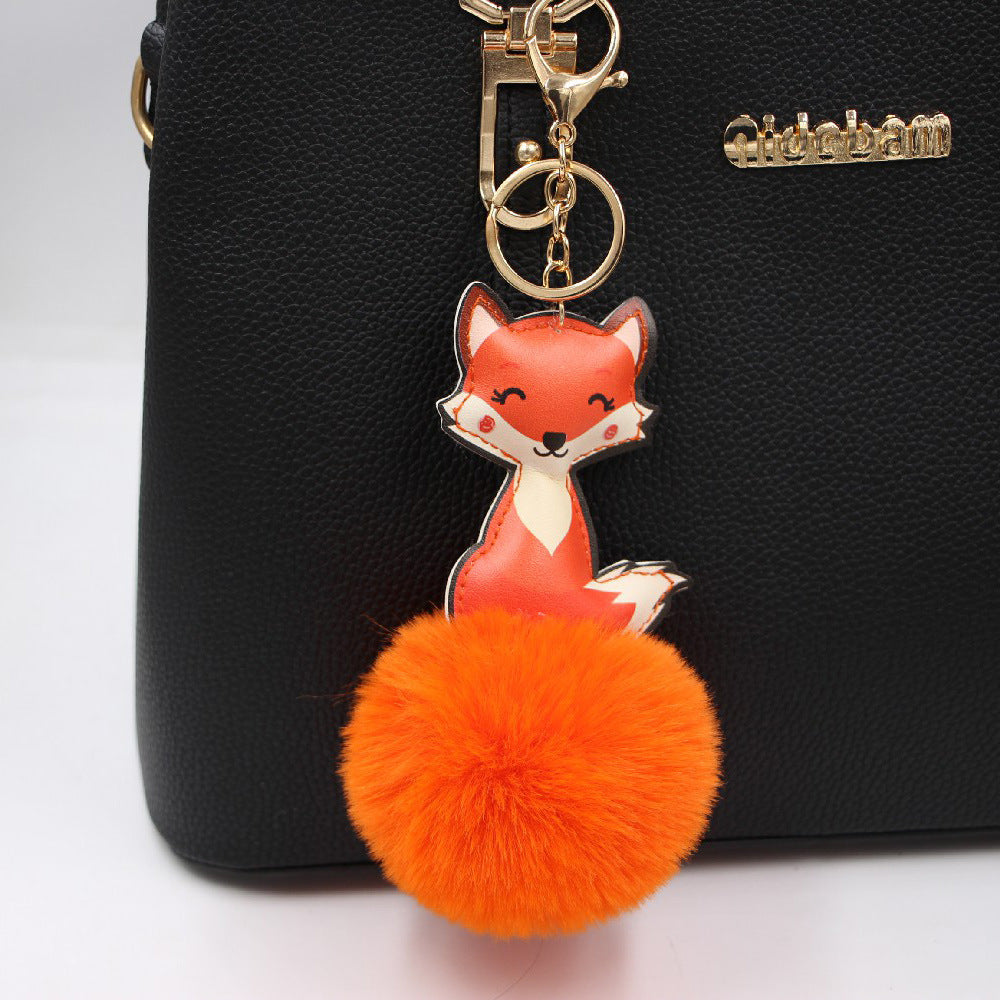 Wholesale Leather Cute Fox Plush m m Hanging Ornaments