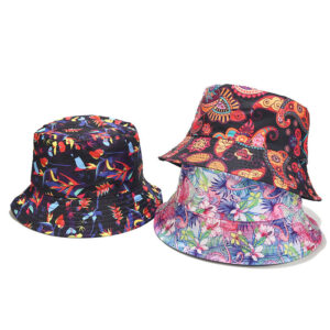 Wholesale Polyester Cotton Printed Double Sided Bucket Hat