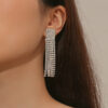 Wholesale Claw Chain Rhinestone Tassel Copper Earrings