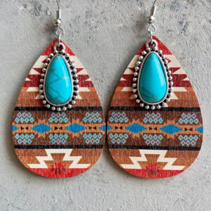 Wholesale Vintage Bohemian Western Style Turquoise Dangle Earrings
