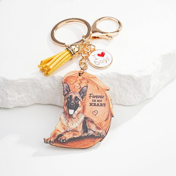 Wholesale Acrylic Angel Wings Dog Keychain