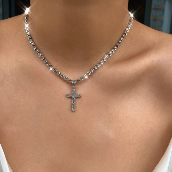 Wholesale Full Diamond Cross Alloy Necklaces