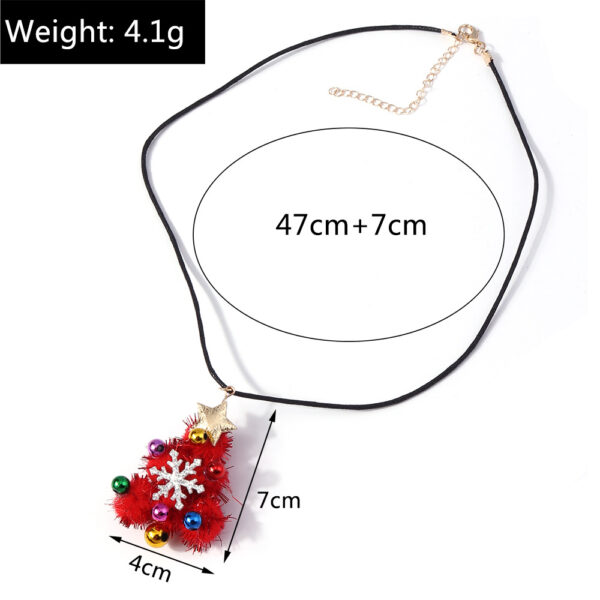 Wholesale Christmas Ornaments Plush Christmas Tree Plastic Necklace Sweater Chain