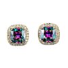 Wholesale Colored Diamond Four Prong Alloy Earrings